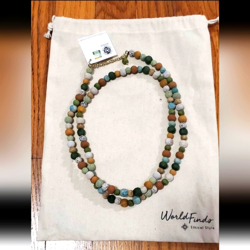 Kantha bead necklace